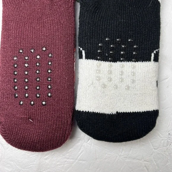 Treehouse Knits New 2 Pair Fleece Lined Slipper Socks No-Slip Grippers Fox Panda - Picture 3 of 8